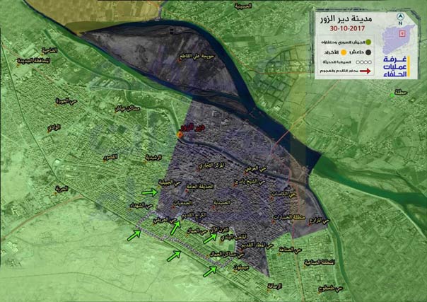 الجيش السوري يعمل لاستعادة أحياء دير الزور بالكامل