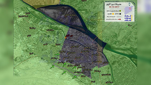 خرائط تظهر وضعيات الجيش السوري وحلفائه في ريف حماه ودير الزور