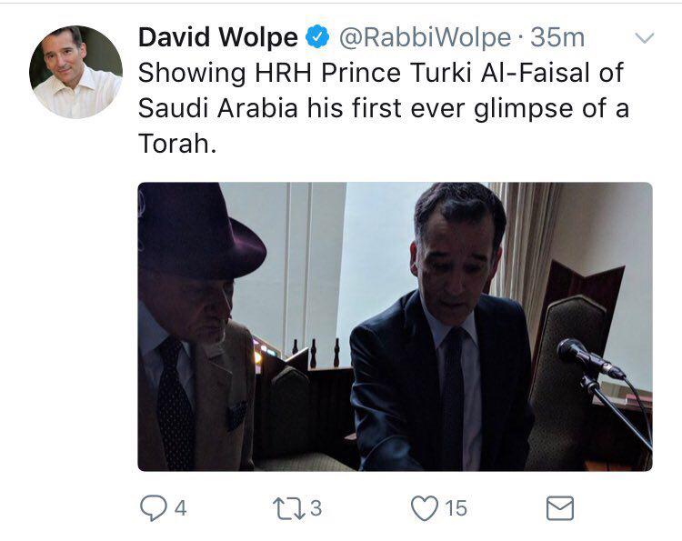 تركي الفيصل في &rsquo;المعبد اليهودي المحافظ&rsquo; للترويج للتسوية مع &rsquo;اسرائيل&rsquo;