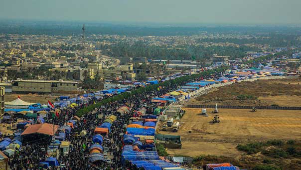 طوفان بشري تشهده كربلاء المقدسة في ذكرى أربعين الإمام الحسين (ع)
