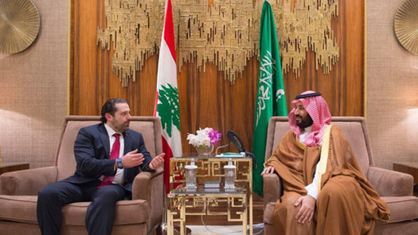 رئيس الحكومة اللبنانية المستقيل سعد الحريري وولي عهد السعودية محمد بن سلمان