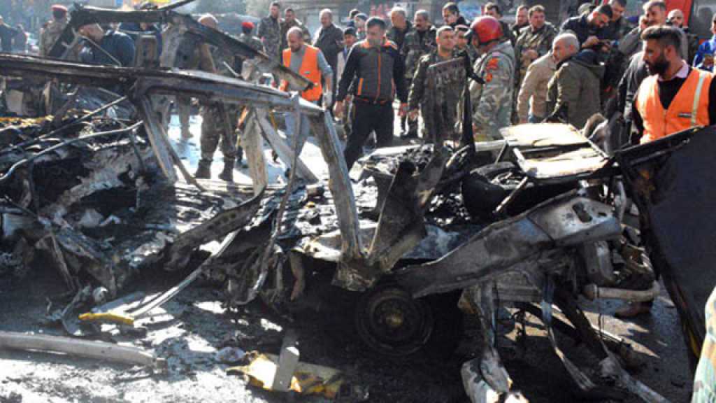 ارتفاع ضحايا التفجير الارهابي في حمص إلى ثمانية شهداء و18 جريحاً