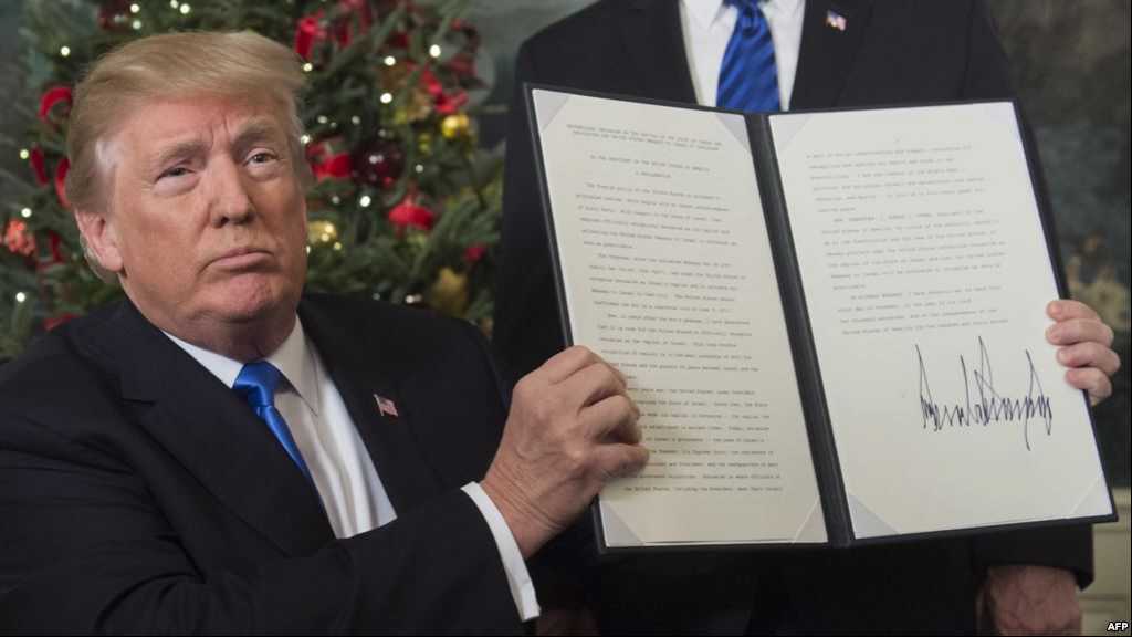 &rsquo;واشنطن بوست&rsquo; تكشف دوافع ترامب خلف قرار نقل السفارة الأميركية إلى القدس المحتلَّة