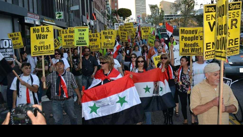 بالصور: مسيرات في شوارع لوس أنجلوس احتجاجاً على العدوان الثلاثي على سوريا