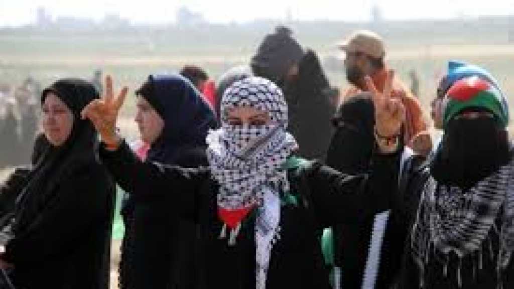  جيش الإحتلال الصهيوني يستهدف فلسطينيات خلال مسيرات العودة في غزة