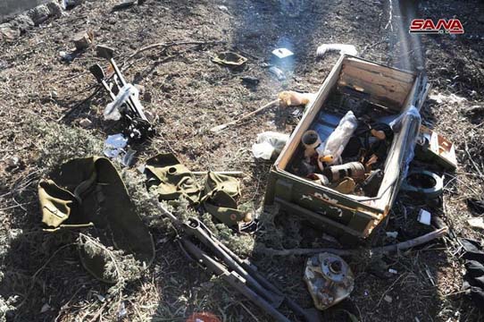 بالصور: مخلفات ’داعش’ في بلدة الشجرة بمنطقة حوض اليرموك