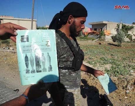 بالصور: مخلفات ’داعش’ في بلدة الشجرة بمنطقة حوض اليرموك