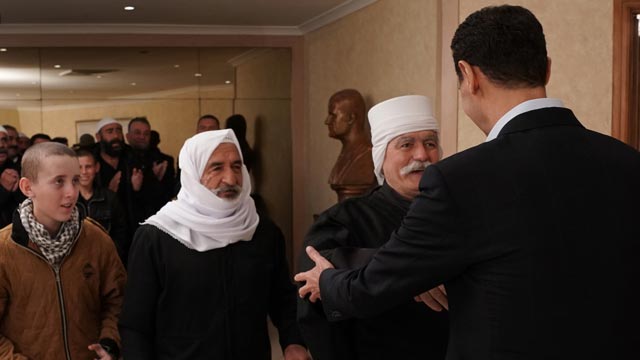 الأسد أمام محرري السويداء : البحث عن كل مخطوف والعمل على تحريره من أولوياتنا