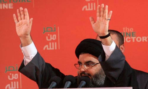 السيد نصر الله في مهرجان النصر الالهي عام 2006