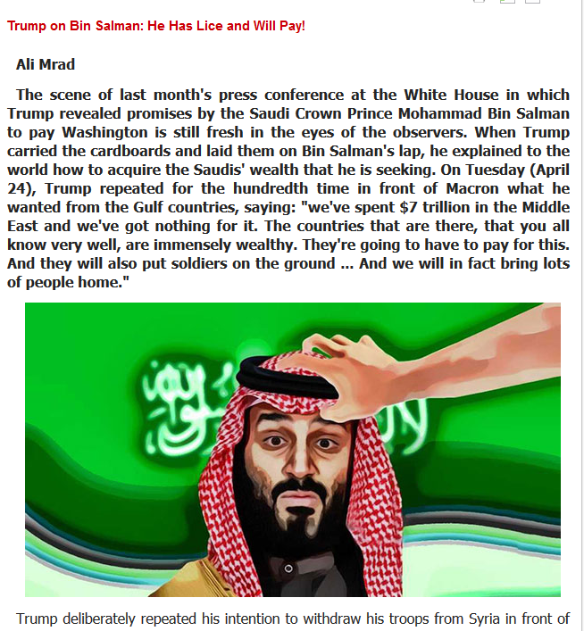 مريم آل ثاني تستشهد بمقال &rsquo;العهد&rsquo; للسخرية من ابن سلمان: فيه قمل!