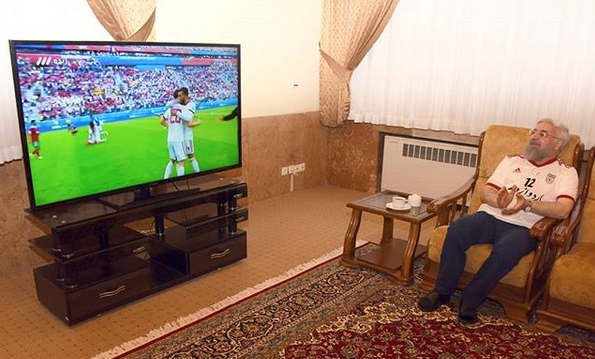 كيف تابع الرئيس روحاني مباراة المنتتخب الإيراني؟